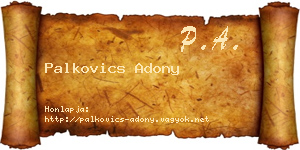 Palkovics Adony névjegykártya